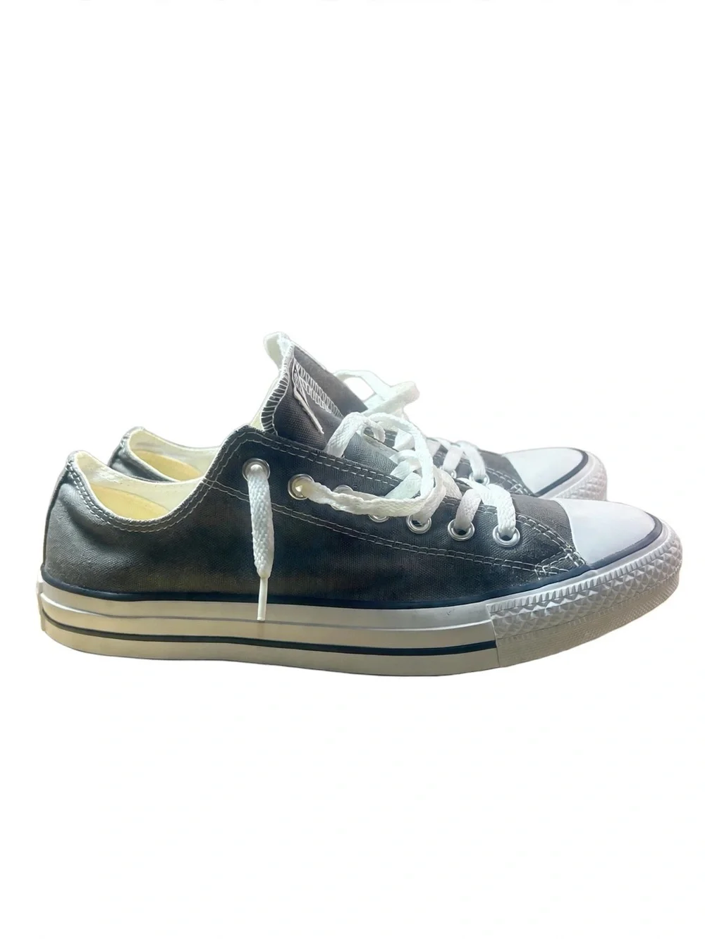 Converse Men’s Black & White & Grey Low-Top Canvas Sneakers